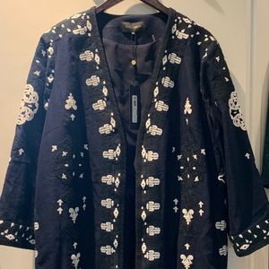 Kobi Halperin stand-out indigo knee-length jacket